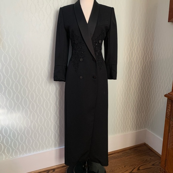 maxi tuxedo dress